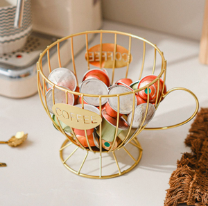 <span class=keywords><strong>Panier</strong></span> organisateur <span class=keywords><strong>en</strong></span> métal à un niveau pour capsules de café, support pour collations et bonbons à domicile avec outils - Product Image 2