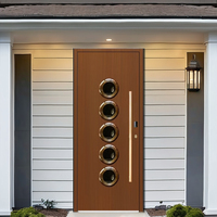 Porte d'entrée moderne de villa européenne, antivol, extérieure, de haute qualité, simple, double entrée avec finition en cuivre