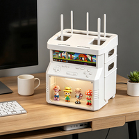 Boîte de rangement pour routeur en plastique blanc moderne, organiseur de bureau à 3 niveaux, étagère de gestion des câbles, présentoir de figurines, décoration intérieure