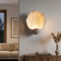 Applique Murale LED Moderne de Luxe Nordique en Résine, Forme Coquillage, Intensité Variable, pour Décoration Intérieure Salon Chambre Canapé