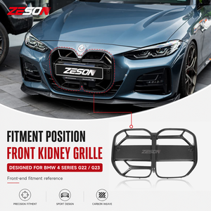 Parrilla Delantera Estilo CSL de Fibra de Carbono Seca con ACC para <span class=keywords><strong>BMW</strong></span> Serie 4 G22 G23 430i M440i <span class=keywords><strong>Coupé</strong></span> Convertible Brillante 2020+ - Product Image 3