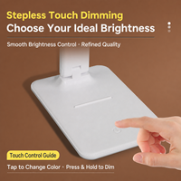 Lampe de chevet rechargeable, pliable, LED, pour lecture nocturne, commande tactile