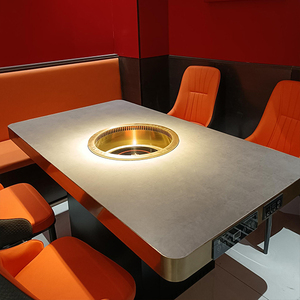 Tavolo da Pranzo Commerciale per Hot Pot Senza Fumo con Purificatore di Fumo Integrato per Catering - Product Image 4