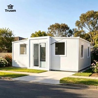 Maison conteneur préfabriquée modulaire pliable de 20 pieds, 2 chambres, 1 salle de bain complète, facile à assembler, antirouille, extensible