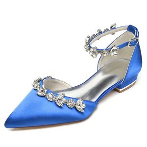 Ladies' <b>Flat</b> <b>Pointed</b> <b>Toe</b> diamond Chain Wristband Wedding Shoes, Bride Shoes, Bridesmaid Shoes, Party Shoes - Product Image 2