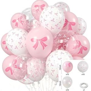 Girl Baby Shower Wedding Decor 35Pcs 12 Inch <b>Light</b> Pastel Pink Bow Balloons Set Birthday Latex Balloon <b>Garland</b> Kit - Product Image 1