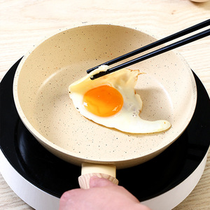 Ensemble de poêles en pierre Maifan beige avec manche en bois, antiadhésives, rondes, multi-tailles, universelles pour tous les types de cuisinières, ustensiles de cuisine pour la maison - Product Image 2