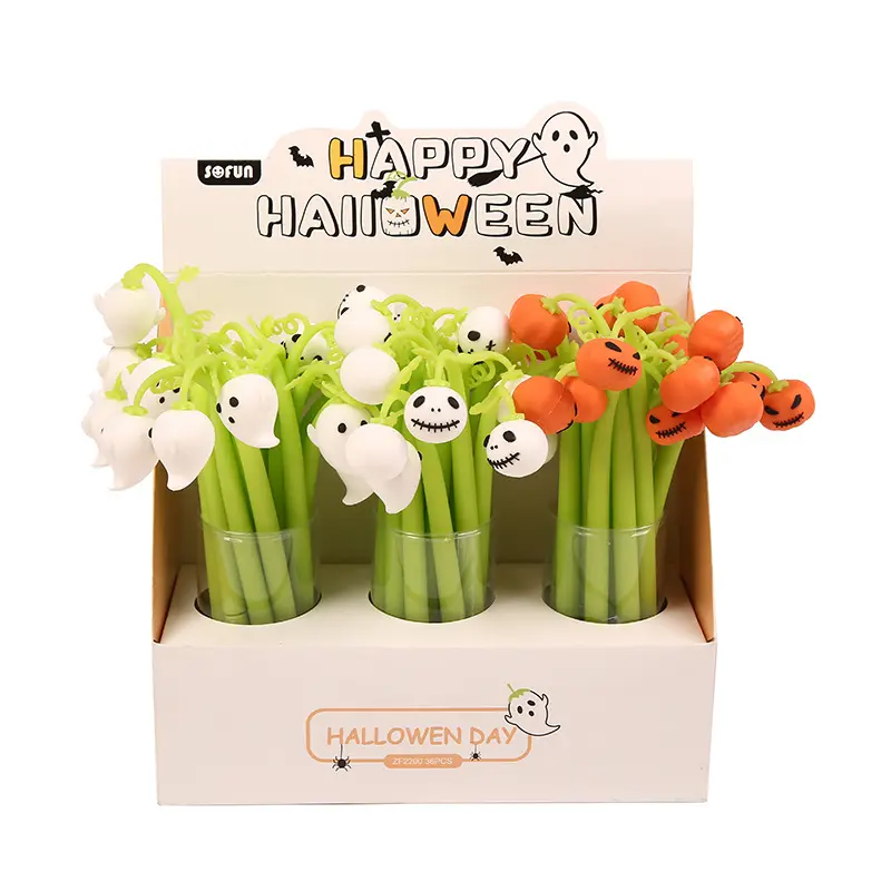 Bút Trung Tính Halloween Bút Văn Phòng Phẩm Phong Cách Bút Trung Tính Silicon Phong Cách Imp Bí Ngô Cho Học Sinh