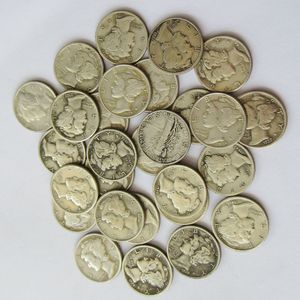Répliques de pièces de monnaie américaines de 10 cents Mercury Dime (1916-1945) - 79 années différentes - Répliques de pièces étrangères plaquées argent - Product Image 5