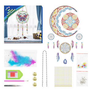 Peinture Diamant 5D DIY, Mosaïque Murale, Thèmes Fleurs & Animaux, <span class=keywords><strong>Attrape</strong></span>-rêves, Art Diamant Peint, Décoration Maison, Personnalisation Usine - Product Image 5