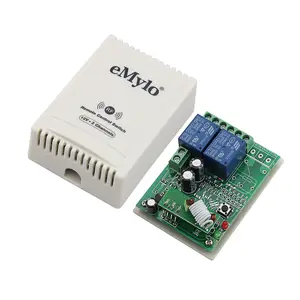 Emylo interruptor de controle remoto smart, sem fio, ac 12v, branco, 2 canais, controle remoto, relé