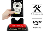 Duplicador de Disco Duro USB 2.0 Todo en Uno con Lector de Tarjetas, Estación de Acoplamiento para Discos Duros SATA/IDE de 2.5\"/3.5\"