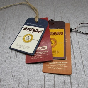 Biểu Tượng Thời Trang Giá Thấp Cổ Điển In Ấn Nhãn May Treo Thẻ Giấy Dập Nổi Đu <span class=keywords><strong>Tag</strong></span> Tùy Chỉnh Quần Áo Hangtag - Product Image 2