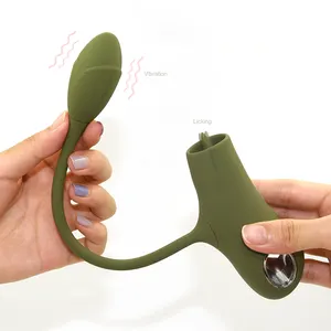Wosilicone Vibrator Klitoris Vagina Stimulasi Ganda Wanita G Spot Lompat Lidah Telur Pemijat untuk Wanita Dewasa Mainan