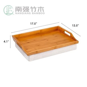 Plateau pour ordinateur portable en bambou avec rembourrage pour usage domestique ou au bureau, style simple, couleur unie - Product Image 4
