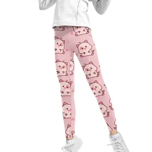 Custom logo printing Cartoon pig Kids Leggings OME suppliers Digital Print Sport Pants Yoga Pants for children girls clothing