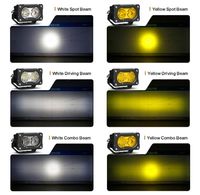 Projecteur de travail LED 20W, 3,3 pouces, pour conduite tout-terrain, antibrouillard, blanc/jaune, IP67, 9-36V DC, 12V 24V, camion, SUV, 4x4, ATV, UTV, Rock
