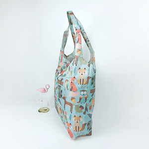 Bolsa de compras plegable con estampado de flamencos, bolsa ecológica reutilizable de gran tamaño para uso en el mercado de comestibles - Product Image 3