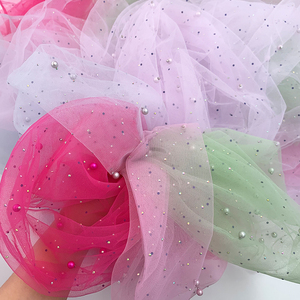 <span class=keywords><strong>Tessuto</strong></span> in Rete di Nylon AB con Strass e Perle, Tulle Scintillante Trasparente per Abiti da Donna, Gonne, Abiti da Sposa, Decorazione Lingerie - Product Image 4