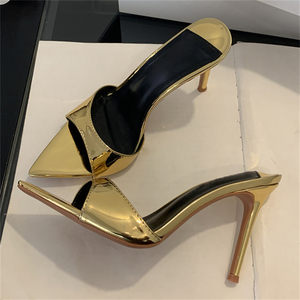 Sandales à talons hauts élégantes en cuir verni pour femmes, modèle 2025 personnalisé haut de gamme, antidérapantes, directement de l'usine - Product Image 3