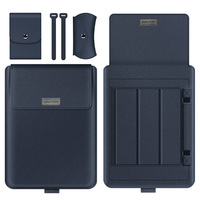 Housse pour ordinateur portable en polyester souple de 14 pouces, ultra-fine, protection intégrée, support intégré, étui pour ordinateur portable pour MacBook Pro/Air