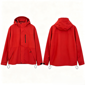 Giacca Bomber <span class=keywords><strong>Professionale</strong></span> Impermeabile con Colletto a Molla Unisex Rossa per Attività all'Aperto, Cappotto Softshell per Alpinismo e Trekking - Product Image 2