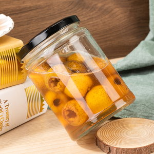 Nhà Máy 450Ml Rỗng Rõ Ràng Mật Ong Trái Cây Mứt Lưu Trữ Container Vòng Thực Phẩm Nước Sốt Cà Chua Dưa Thủy Tinh Xương Nước Canh Jar Với Vít Nắp - Product Image 3