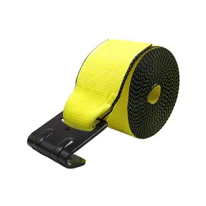Heavy Duty Wholesale 4 Inch Winch Pull Straps Us Standard with Flat Hook for Cargo Lashing and Transportation