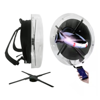 65cm sac à dos 3D hologramme Led ventilateur Portable 3D holographique publicité Machine marche publicité sac à dos avec batterie