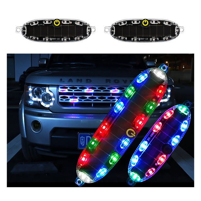Universal Solar Powered LED Warning Signal Lamps for Cars New Condition Auto Warning Sensor Blinking Lights