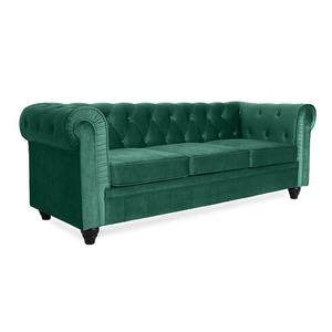 Bắc Âu Hiện Đại Đồ nội thất nhà cổ điển nút vải <span class=keywords><strong>sofa</strong></span> phòng khách sang trọng Nhung Chần 3 chỗ ngồi chesterfield đi văng - Product Image 3
