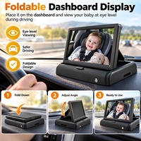 Kamera Cermin Mobil Bayi Lipat, Layar Dashboard, Kursi Bayi Menghadap Belakang, HD 1080P, IR Tahan Air IP69K, Penglihatan Malam