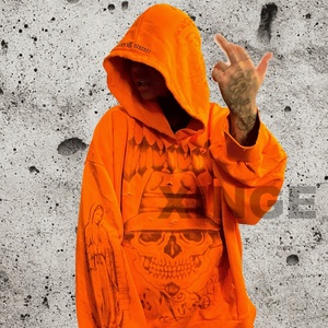 Sudadera con Capucha Personalizada con Logotipo Estampado, de Alta Calidad, de Algodón Grueso, con Cierre de Cremallera, Lavado Ácido, para Hombre - Product Image 2