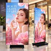 Écran publicitaire LCD portable sur pied avec un large angle de vision et une base mobile pour la promotion en centre commercial et dans les magasins de détail