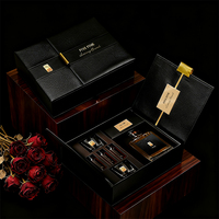 Cajas de Vino y Whisky de Cuero PU de Alta Gama con Logotipo Grabado, Laminación Mate, Diseño Abierto de 2 Puertas para Empaque de Lujo