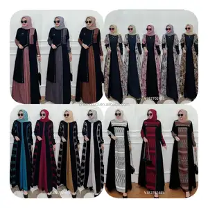 Hot selling 2023 Linen Abaya Solid Color Plain Abaya Turkey EID Clothing Islamic Clothes Muslim Women Dresses