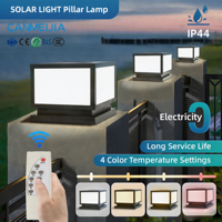 Lampe solaire LED d'extérieur détachable IP44 étanche pour jardin, cour, poteau carré, villa, patio, porte, aménagement paysager