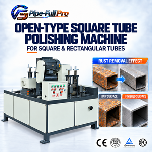 Machine à polir les tubes carrés avec roue abrasive réglable pour le finissage des tubes carrés en aluminium et des cadres de signalétique - Product Image 1