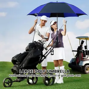 Lusso doppio baldacchino aria ventilata da uomo antivento impermeabile pongee tessuto auto aperto colore personalizzato golf ombrello con stampa logo