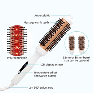 RUCHA Brosse à friser infrarouge professionnelle de 32mm et 38 mm, peigne volumateur à chauffage rapide PTC, brosse thermique - Product Image 2