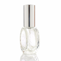 Nouveau style, flacons de parfum en verre transparent ronds rechargeables de 10 ml avec logo personnalisé, avec bouchon unique argenté, doré ou noir