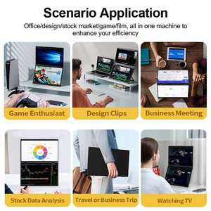 Портативный монитор для ПК двойной экран для ноутбука, расширитель 360 ° складной портативный дисплей многозадачный двойной портативный экран для ноутбука - Product Image 4