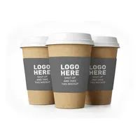 Custom Printed Paper Coffee Cups with Lids Covers