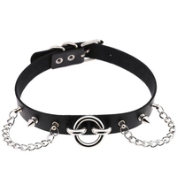 Collier ras du cou Emo avec pointes, collier en cuir pour femme et homme, chaîne de bijoux pour le cou, collier ras du cou punk, accessoires esthétiques gothiques