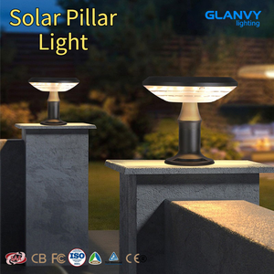 Lampadaire solaire rond à télécommande, détecteur de mouvement, étanche IP65, en aluminium moulé sous pression, LED, pour jardin, allée, colonne extérieure - Product Image 1