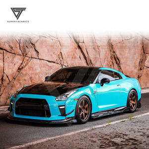 Nissan GTR GTR EBA 2017-2021 için karbon Fiber özelleştirilmiş Supertechnics tarzı ön tampon Canards - Product Image 5