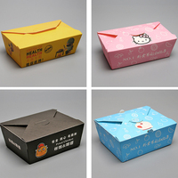 Boîtes à emporter en papier kraft blanc jetables en gros de Chine, boîtes à lunch en papier pour la restauration rapide, boîtes en papier pour poulet frit, boîtes à emporter pour la restauration rapide