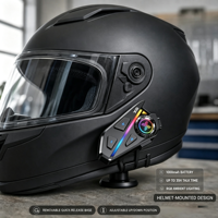 Casque de moto X6 Pro Green Light avec interphone double 5.4, portée 600-1000m, son HiFi, appels clairs avec CVC DSP