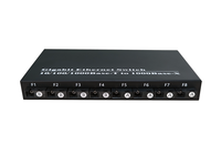 Convertidor de Medios de Fibra Óptica Gigabit Ethernet de Venta Caliente de Fábrica, Switch de 20KM con 8 SC + 2 RJ45 para Red
