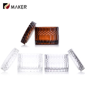 Envase de Vidrio Iridiscente Único para Velas con Tapa Plana, Mate, Ámbar, Brillante, Transparente, Cristal, para Días Festivos - Product Image 3
